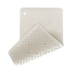 Tapis de bain rectangle antid�rapant 39. 5cm x 69. 5cm en caoutchouc marble gris