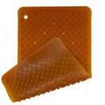 Tapis de bain rectangle antid�rapant 39. 5cm x 69. 5cm en caoutchouc naturel marron