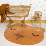 Tapis chambre bébé coton lavable ourson sandel caramel Tapis chambre bébé coton lavable ourson sandel caramel