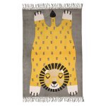 Tapis chambre enfant coton imprim� motif lion baba multicolore