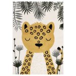 Tapis chambre enfant lopard sren multicolore