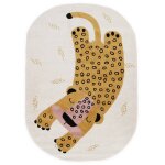 Tapis chambre enfant petit lopard kleo miel