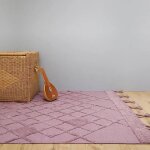 Tapis chambre fille coton eemee mauve