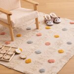 Tapis en coton tuft� - arlequin multicolore
