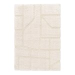 Tapis doux � relief en polyester recycl� murmure beige sable