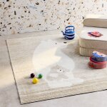 Tapis enfant beige / cr�me, tapis int�rieur oursons, poils ras beige