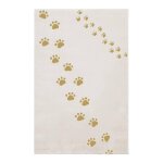 Tapis enfant doux et confortable empreintes d'ours jaune naturel