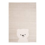 Tapis enfant super doux ourson beige sable
