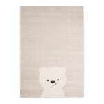 Tapis enfant super doux ourson beige sable