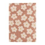 Tapis enfant �pais et confortable fleurs rose poudr�e