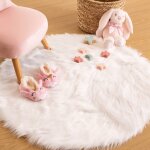 Tapis enfant imitation fourrure - yver blanc