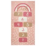 Tapis enfant - marelle rose