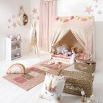 Tapis enfant - marelle rose