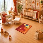 Tapis enfant motif animaux lyn48 winnie f rouge