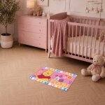 Tapis enfant motif animaux lyn48 winnie l rose