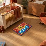 Tapis enfant motif animaux lyn48 winnie d rouge