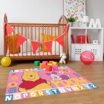Tapis enfant motif animaux winnie l rose