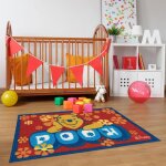 Tapis enfant motif animaux winnie d rouge
