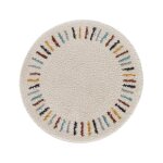 Tapis enfant rond tout doux arpege beige sable