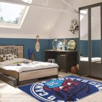 Tapis enfant tiss� uc bear bleu