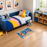 Tapis enfant winnie l'ourson bleu