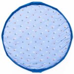 Tapis d'veil & sac  jouets 3 en 1 en coton bio bleu
