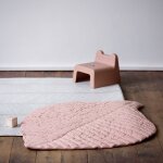 Tapis feuilles rose