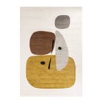 Tapis gomtrique hommage  joan mir collage multicolore