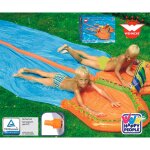 Tapis de glisse aquatique double 650 x 180 cm bleu et orange