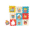 Tapis de jeu puzzle en mousse, 9 pi�ces train d animaux - multicolore