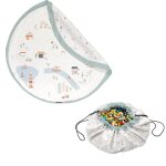 Tapis de jeu & sac  jouets - citymap bleu et multicouleur