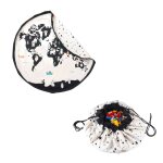 Tapis de jeu & sac  jouets - worldmap / stars noir & naturel