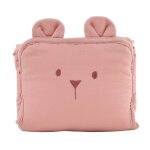 Tapis � langer de voyage coton bio ourson bois de rose