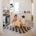 Tapis lavable kitchen tiles gris fonc� naturel, gris fonc�