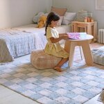Tapis lavable kitchen tiles rose naturel, rose