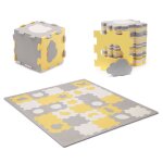 Tapis en mousse 2 en 1 - tapis puzzle pour b�b� jaune