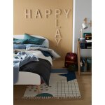 Tapis rectangle formes gomtriques bleu / multicolore