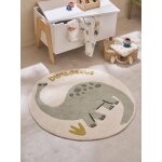 Tapis rond dinosaure minisaurus vert