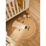 Tapis rond en jute lion beige dor�