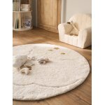 Tapis rond nuage beige