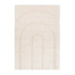 Tapis shaggy �pais en polyester recycl� avec relief arcadia beige sable