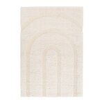 Tapis shaggy �pais en polyester recycl� avec relief arcadia beige sable