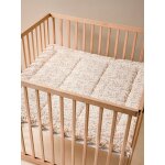 Tapis de sol / fond de parc gaze de coton fleurs blanc imprim�