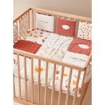 Tapis de sol / fond de parc matelass en coton bio * happy sky multicolore