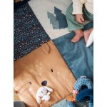 Tapis de sol / fond de parc patchwork coton et velours brocliande vert imprim