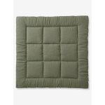 Tapis de sol / fond de parc uni gaze et percale de coton olive