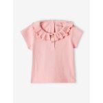 Tee - shirt en ctes bb avec collerette rose