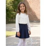Tee - shirt blouse fille d�tail broderie anglaise manches longues �cru