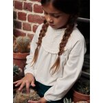 Tee - shirt blouse fille dtail broderie anglaise manches longues cru