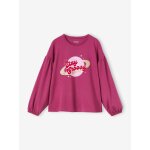 Tee - shirt dtails brillants et message velours fille violine